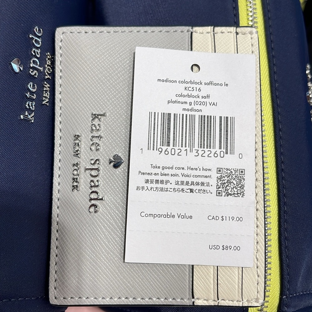 Kate Spade Madison Small Slim Card Holder
Platinum Grey Multi
NWT - Picture 6 of 16